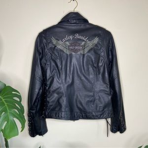 Harley Davidson Women’s Leather Riding Jacket Size Medium